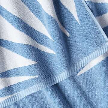 Laguna Beach Tropical Cabana Beach Towel - Oversized Plush Cotton