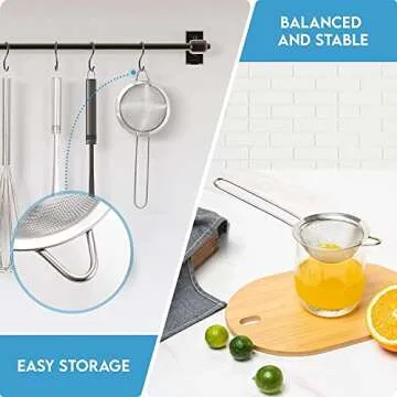 Kafoor Fine Mesh Strainer - 2.8 Inch Round Sieve - Tea Strainers for Loose Tea, Coffee Strainer, Food Strainer, Juice Strainer, and Much More!