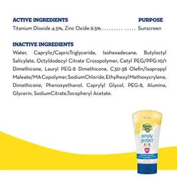 Banana Boat Simply Protect Mineral-Based Sunscreen Lotion for Kids, SPF 50+, Tear Free, 25% Fewer In...