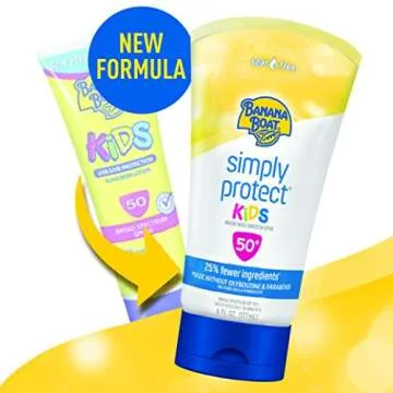 Banana Boat Simply Protect Mineral-Based Sunscreen Lotion for Kids, SPF 50+, Tear Free, 25% Fewer Ingredients, 6oz.