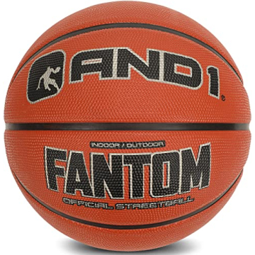 AND1 Fantom Rubber Basketball - Official Size 7 for Outdoor and Indoor Play, Sold Deflated, Includes...