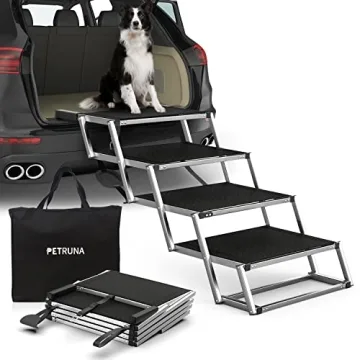 PetRuna Extra Wide Dog Ramps for Large Dogs - 4 Steps