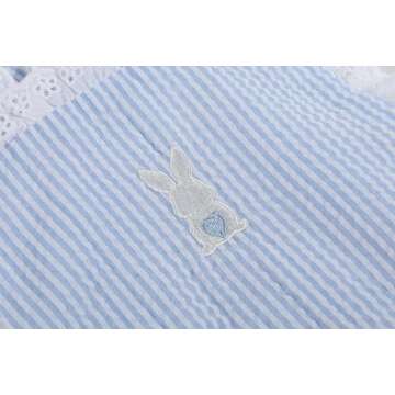 Lil cactus Girls Baby and Toddler Smocked Easter Bunny Ruffle Romper