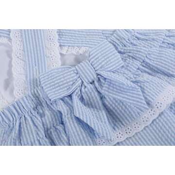 Lil cactus Girls Baby and Toddler Smocked Easter Bunny Ruffle Romper