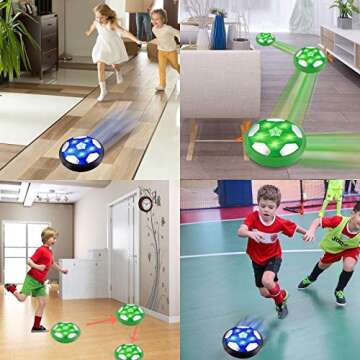 2 Pack Hover Soccer Ball Kids Toys, Air Power Soccer Ball with Led Light Foam Bumper Christmas Stocking Stuffers for Toddlers Boys Girls Christmas Gifts Outdoor Sports Football Toys