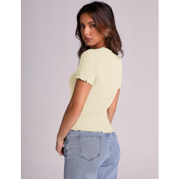 LOMON Women's Summer Ribbed T Shirts for Stylish Comfort