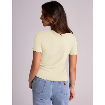 LOMON Women's Summer Ribbed T Shirts for Stylish Comfort