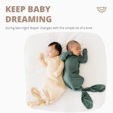 Soft Bamboo Knotted Baby Gown for Newborns 0-3 Months