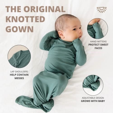 Soft Bamboo Knotted Baby Gown for Newborns 0-3 Months