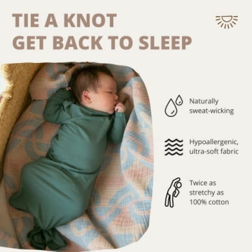 Soft Bamboo Knotted Baby Gown for Newborns 0-3 Months