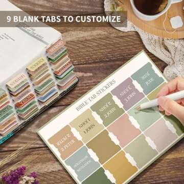 Bible Tabs for Women & Men, Laminated Bible Tabs for Study Bible, Large Print Neutral Bible Tabs for Easy Navigation, Boho Theme, Bible Index Tabs