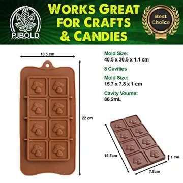 Mushroom Candy Bar Silicone Mold - Create Unique Candy Treats!