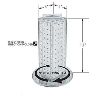 Azar Displays 4-Sided Revolving Counter Pegboard Display