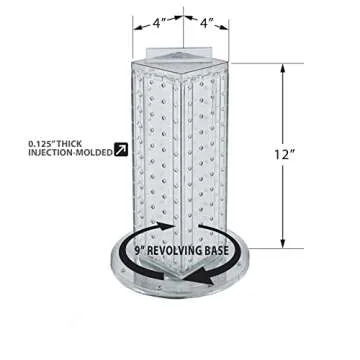 Azar Displays 4-Sided Revolving Counter Pegboard Display