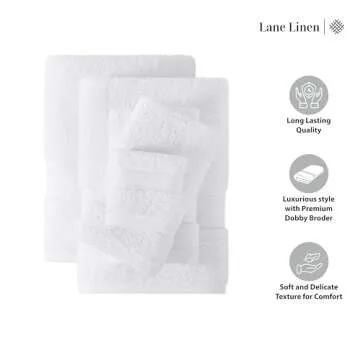 LANE LINEN Luxury Cotton Towel Set - Soft, Absorbent & Durable