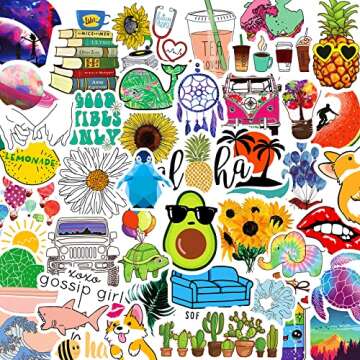 200PCS Stickers for Kids, Aesthetic Vinyl Sticker Packs for Water Bottles Laptop Computer Skateboard...