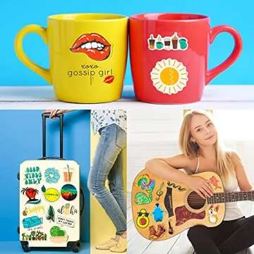 200PCS Stickers for Kids, Aesthetic Vinyl Sticker Packs for Water Bottles Laptop Computer Skateboard, Preppy Stickers for Teens Girls Adults preppies