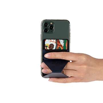 MOFT Phone Stand with 3M Adhesive for Android, iPhone and Most Smartphones, 2 Viewing Angles, Slim Wallet Stand (Navy Blue)