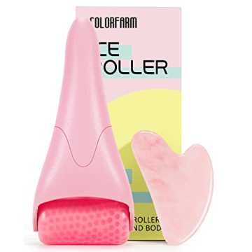 colorfarm Ice Roller for Face and Gua Sha Facial Tools, Gua Sha Stone and Face Roller for Wrinkles a...