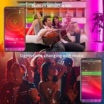 KSIPZE Led Lights for Bedroom 32.8ft Led Strip Lights with Remote RGB Color Changing Music Sync Bluetooth Smart App Control for Room Bedroom Lighting Flexible Home Décor