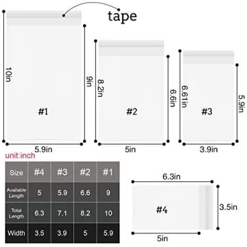 950 PCS Clear Resealable Cellophane Bags for Baking & Crafts