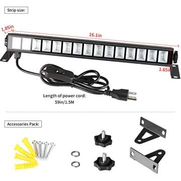 YQNLIFA 36W Upgraded LED Black Light, 2 Pack, Plug+Switch+5ft Cord, Light Up 22x22ft, for Halloween, Christmas, Parties, Stage Lighting