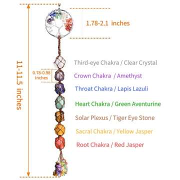 Handmade Crystal Window Car Hanging Ornaments 7 Chakra Home Decoration Feng Shui Ornament Yoga Medit...