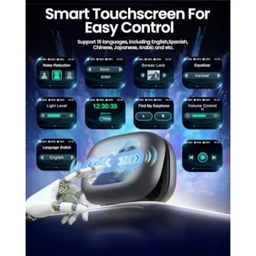 LEEMC Wireless Earbuds with Touchscreen Case and ANC