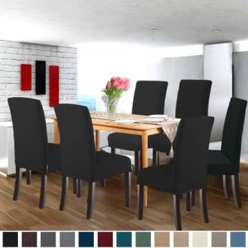 GoodtoU Chair Covers for Dining Room 4 Pack, Stretch Parson/Dining Chair Slipcover Removable Washabl...