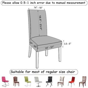 GoodtoU Chair Covers for Dining Room 4 Pack, Stretch Parson/Dining Chair Slipcover Removable Washable Chair Protector for Home/Restaurant/Banquet,Forros para Sillas de Comedor(Black, Set of 4)