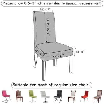 GoodtoU Chair Covers for Dining Room 4 Pack, Stretch Parson/Dining Chair Slipcover Removable Washable Chair Protector for Home/Restaurant/Banquet,Forros para Sillas de Comedor(Black, Set of 4)