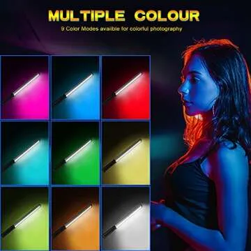 Hagibis RGB LED Video Light Wand with Tripod Kit