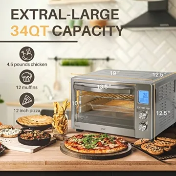Extra Large 34QT Air Fryer Oven with 12 Cooking Presets