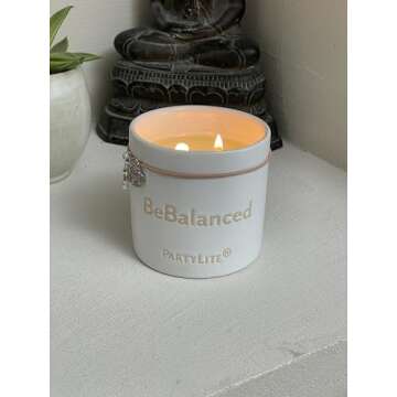 PartyLite Be Centered Cedarwood + Vanilla Jar Candle, 40-50 Hour Burn Time, Essential Oils & Pure Fragrance, Calming, Grounding, and Harmonizing Aromatherapy