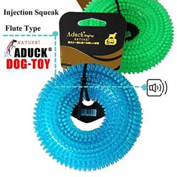 ADUCK Dog Squeaky Chew Toys for Aggressive Chewers Dental Teething Cleaning (Non-Toxic Soft Natural ...