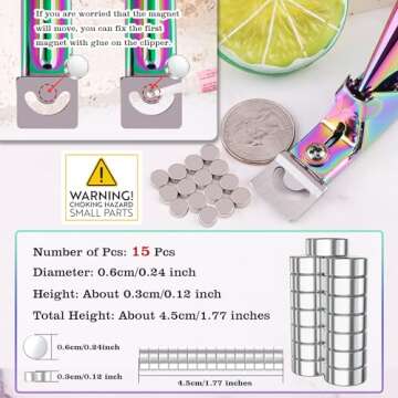 Chameleon Premium Adjustable Nail Clippers with Magnets Sizers for Acrylic Nails, Stainless Steel Na...