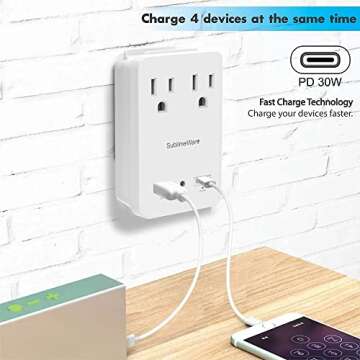 2000 W Travel Adapter Kit with USB Ports for Worldwide Use