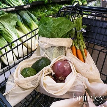 Brimley Reusable Cotton Produce Bags Eco-Friendly Durable