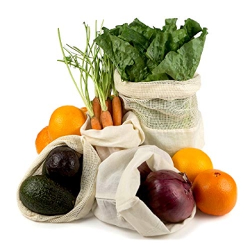 Brimley Reusable Cotton Produce Bags Eco-Friendly Durable