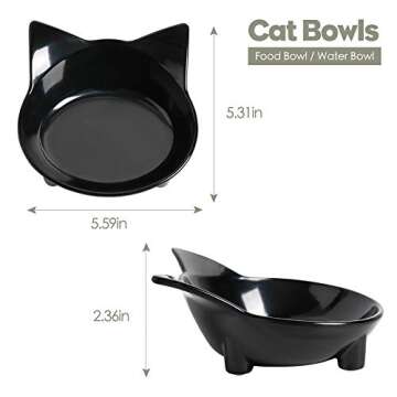 Skrtuan Dog Food Bowl & Cat Bowl – Non-Slip, Wide, Shallow Pet Dish for Whisker Fatigue Relief, Sa...