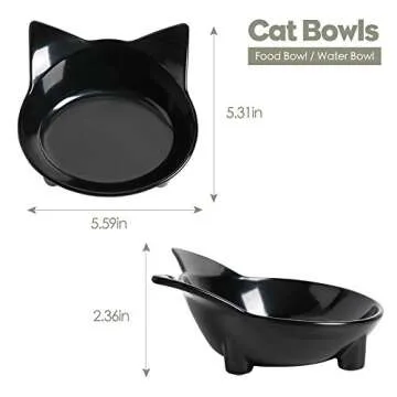 Skrtuan Dog Food Bowl & Cat Bowl – Non-Slip, Wide, Shallow Pet Dish for Whisker Fatigue Relief, Sa...