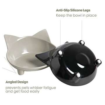 Skrtuan Dog & Cat Food Bowl - Non-Slip, Safe, Shallow Design