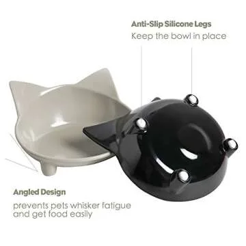 Skrtuan Dog & Cat Food Bowl - Non-Slip, Safe, Shallow Design