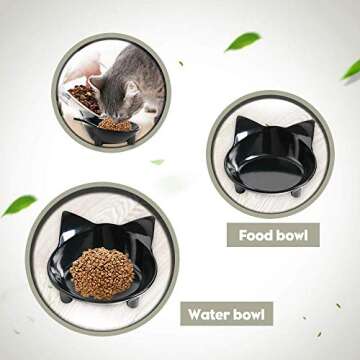Skrtuan Dog & Cat Food Bowl - Non-Slip, Safe, Shallow Design