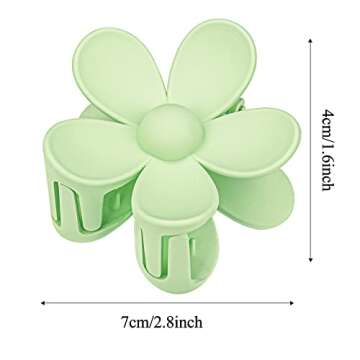 12 Pieces Flower Claw Clips for Women Girls - Large, Strong Hold Jaw Clips in 12 Matte Colors for Thick and Thin Hair
