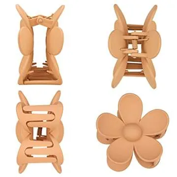 12 Pieces Flower Claw Clips for Women Girls - Large, Strong Hold Jaw Clips in 12 Matte Colors for Thick and Thin Hair