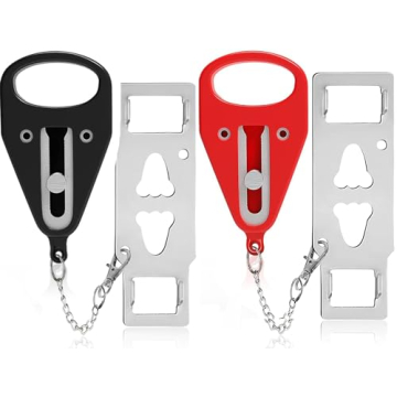 KUOGO Portable Door Lock-2 Pack Solid Heavy Duty Extra Lock for Additional Privacy and Safety in Hot...