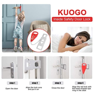 KUOGO Portable Door Lock for Travel Safety and Privacy