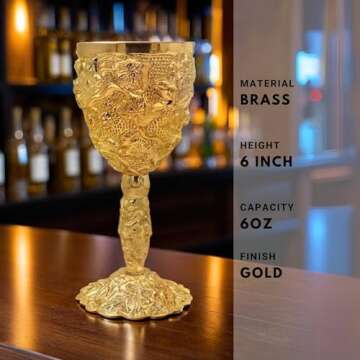 LEATHERVINES Gold Plated Chalice Goblet for Royal Drinking