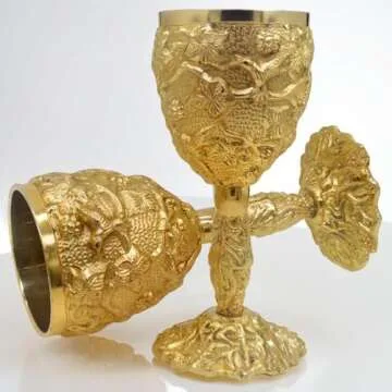 LEATHERVINES Gold Plated Chalice Goblet for Royal Drinking